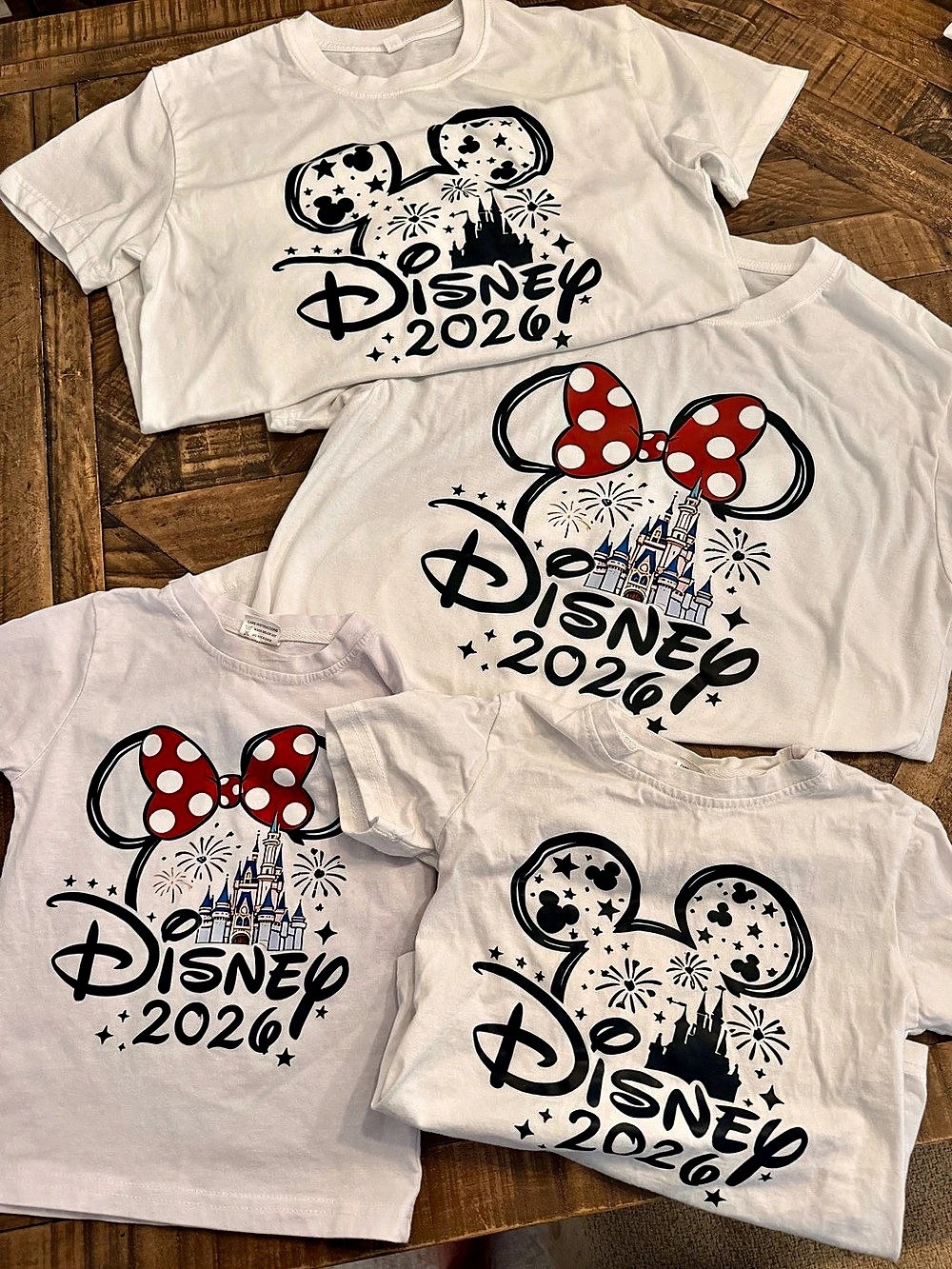 Disney 2026 matching family shirts set of 4